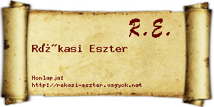 Rékasi Eszter névjegykártya